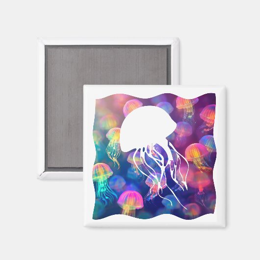 Party Like A Jellyfish Silhouette  Magneet (Voorkant / Achterkant)