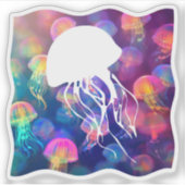 Party Like A Jellyfish Silhouette Sticker (Voorkant)