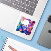 Party Like A Jellyfish Silhouette Sticker (Laptop met iPhone)