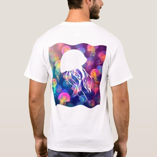 Party Like A Jellyfish Silhouette voor en achter T-shirt (Achterkant)
