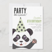Party Like a Panda Kids Cute Birthday Party Kaart (Voorkant)