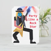 Party Like A Rockstar 🎸 Voeg je gezicht toe op de Kaart (Staand voorkant)