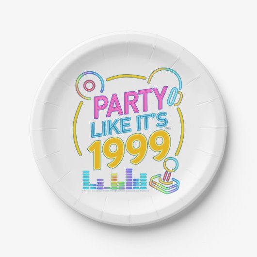 Party Like It’s 1999®™ – Electric Neon Soundtrack Papieren Bordje (Voorkant)