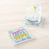 Party Like It’s 1999®™ – Neon Soundtrack  Glazen Onderzetter (Schuin)