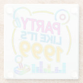 Party Like It’s 1999®™ – Neon Soundtrack  Glazen Onderzetter (Achterkant)