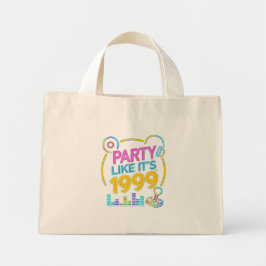 Party Like It’s 1999®™ – Neon Soundtrack  Mini Tote Bag