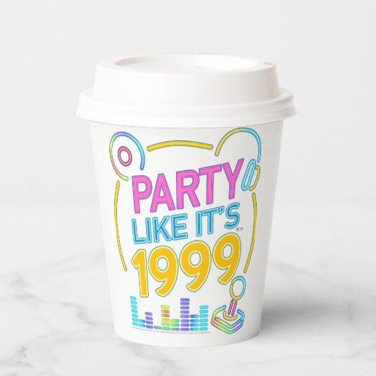 Party Like It’s 1999®™ – Neon Soundtrack Papieren Bekers (Voorkant)