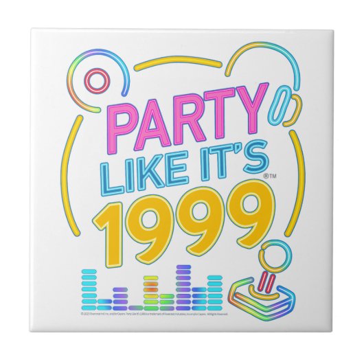 Party Like It’s 1999®™ – Neon Soundtrack Tegeltje (Voorkant)