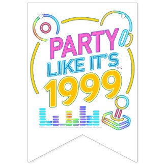 Party Like It’s 1999®™ – Neon Soundtrack Vlaggetjes