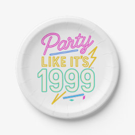 Party Like It’s 1999®™ – Neon Voltage Papieren Bordje