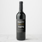 Party Like It's 1975 gepersonaliseerde wijnlabels Wijn Etiket (Voorkant)