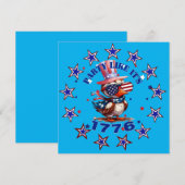 Party Like zijn 1776 American Eagle en 1776 Vlag Kaart (Voorkant / Achterkant)