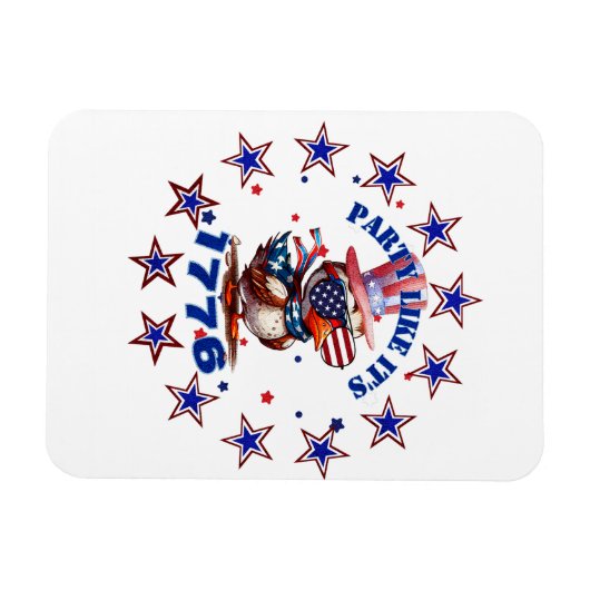 Party Like zijn 1776 American Eagle en 1776 Vlag Magneet (Horizontaal)