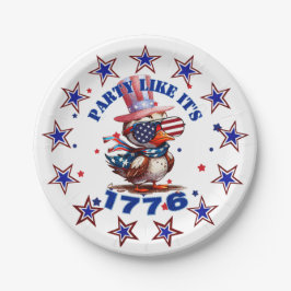 Party Like zijn 1776 American Eagle en 1776 Vlag Papieren Bordje