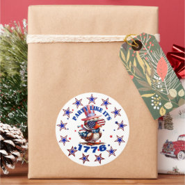 Party Like zijn 1776 American Eagle en 1776 Vlag Ronde Sticker