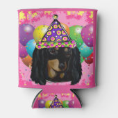 Party Long Hair Black Doxie Blikjeskoeler (Voorkant)