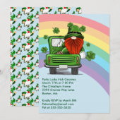 Party Lucky Irish Gnomen St Patricks Day Invite Feestdagenkaart (Voorkant / Achterkant)