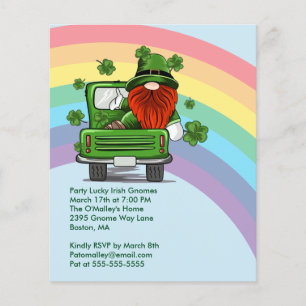 Party Lucky Irish Gnomen St Patricks Day Invite Flyer