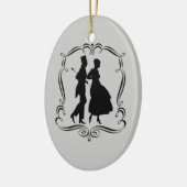 Party Man Woman Silhouette Art Ornament (Links)