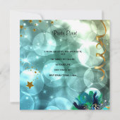 Party Mask Champagne Blue Gold Masquerade Kaart (Achterkant)