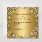 Party Masquerade Paars Oranje Gold Silver Kaart (Achterkant)