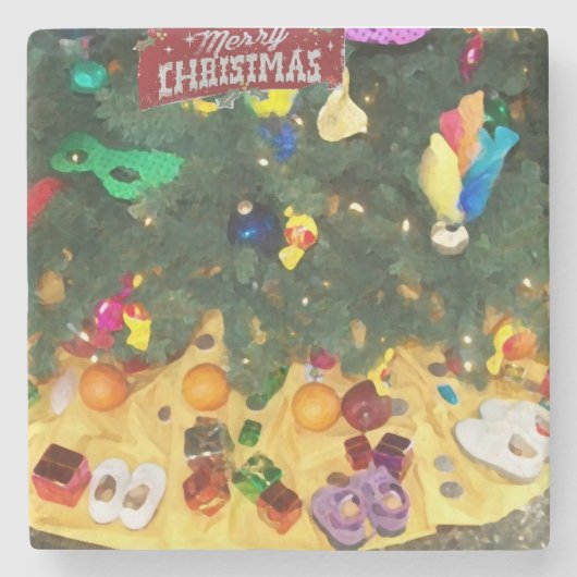 Party _Merry christmas _coaster Stenen Onderzetter (Voorkant)