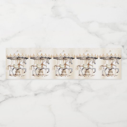 Party Merry Go Ronde Circus Carnaval Mooi Waterfles Etiket (Enkel label)