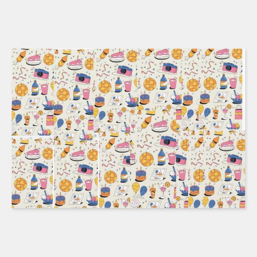 PARTY METERIAL ALL A Wrapping Paper Flat Sheet (Voorkant)