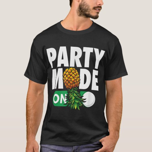 Party Mode Op ondersteboven ananas swinger T-shirt (Voorkant)
