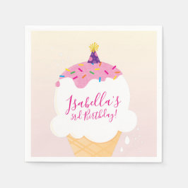 PARTY modern schattig retro ijsje kegel roze Servet