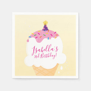 PARTY moderne schattige retro ijsje kegel sprinkle Servet