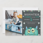 Party Monster Kids Verjaardagsfoto Kaart (Voorkant)