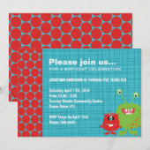 Party Monsters | Uitnodiging voor feestdag bij jon (Voorkant / Achterkant)