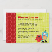 Party Monsters | Uitnodiging voor feestdag bij jon (Voorkant)