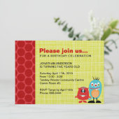 Party Monsters | Uitnodiging voor feestdag bij jon (Staand voorkant)