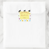 Party Multi-Color Hedendaags Afstuderen Vierkante Sticker (Tas)