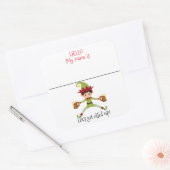 Party Naam Tag Grappige Kerst Elf Vierkante Sticker (Envelop)