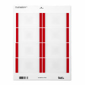 Party naam Tag Label Rood Wit (Full Sheet)