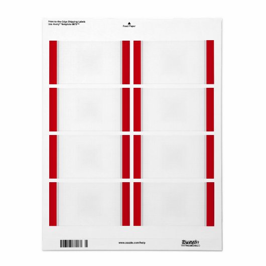 Party naam Tag Label Rood Wit (Full Sheet)