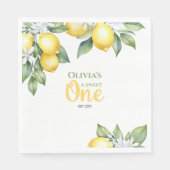 Party Napkins Lemon citrus 1e verjaardag. Servet (Voorkant)