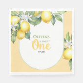 Party Napkins Lemon citrus 1e verjaardag. Servet (Voorkant)