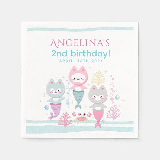 Party Napkins Nautisch Thema Verjaardagsfeest. Servet (Voorkant)