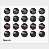 PARTY Neon Glow Zwart Verjaardagsgunst Party Stick Ronde Sticker (Vel)
