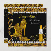 Party Night Glitter Gold Black Leopard Shoes Kaart (Voorkant / Achterkant)