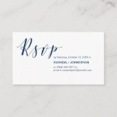 Party Nodigt RSVP, Modern Elegant Navy Blue Informatiekaartje (Voorkant)