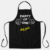 "Party of One" Chef Apron - Custom Kitchen Gift Schort (Voorkant)