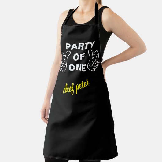 "Party of One" Chef Apron - Custom Kitchen Gift Schort (Insitu)
