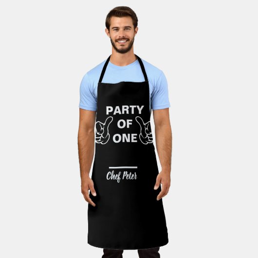 Party Of One Chef Apron - Funny Custom Kitchen Gif Schort (Gedragen)