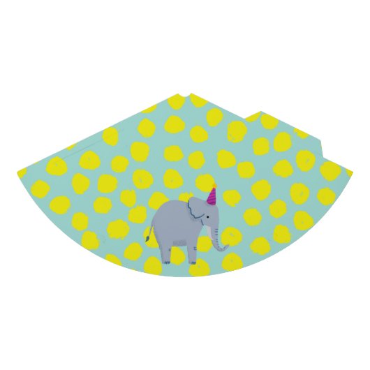 Party Olifant Gele Stippen op Aqua Feesthoedjes (Voorkant)