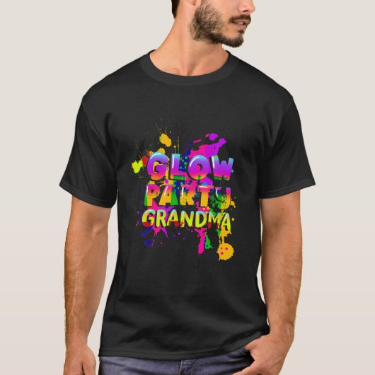 Party Oma Paint Splatter Effect 80s Kostuum T-shirt (Voorkant)